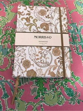 Morris & Co. white and gold floral embroidered notebook 200 lined page journal